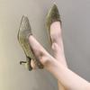 Summer  Women's Shoes 2024 High Quality Baotou Women's Sandals Fashionable Mid-heel One-line Buckle Women's High Heels