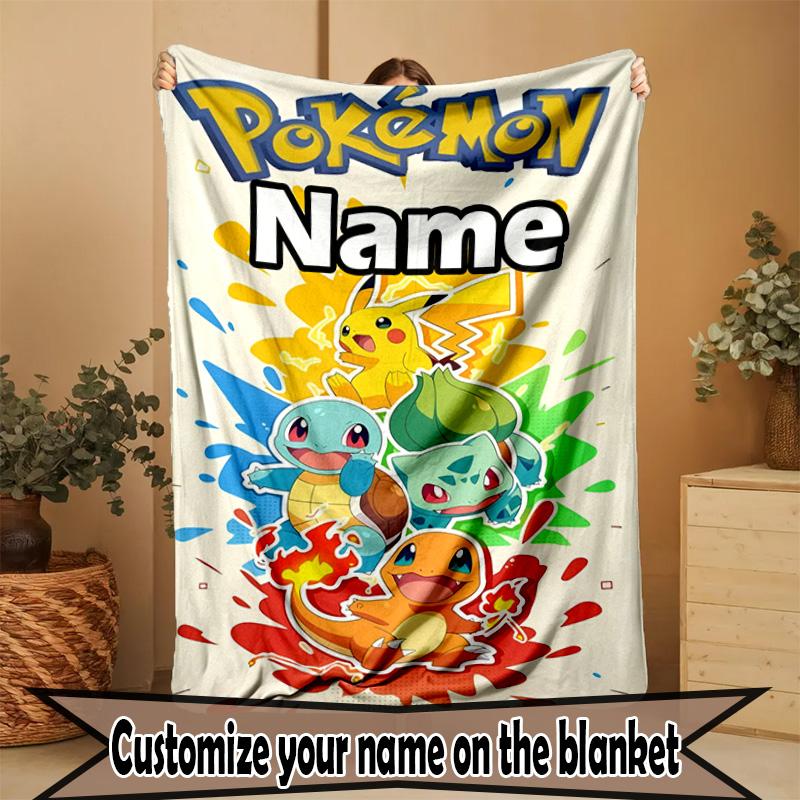 Coperta Personalizzata con Nome e Stampa Anime, Decorazione per la Casa, Camera da Letto, Divano, Campeggio, Divano, Regali per Compleanno Natale