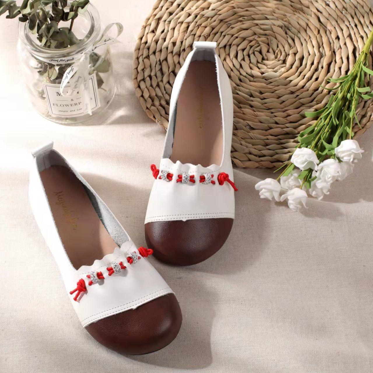 

Туфли женские 2024 Мокасины Белые женские летние туфли со стразами Круглый носок с кристаллами Танкетка с бриллиантами Быстрая доставка 41