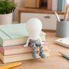 3D Printing Ornament Printed Articulated LED Glow-in-the-Dark Action Figure Posable Light Bulb Head Night with Novelty Movable Joints Creative Desk