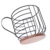 Coffee Capsule Storage Basket Cup Shape Black Iron and Pine Coffee Pod Holder for Coffee Bar