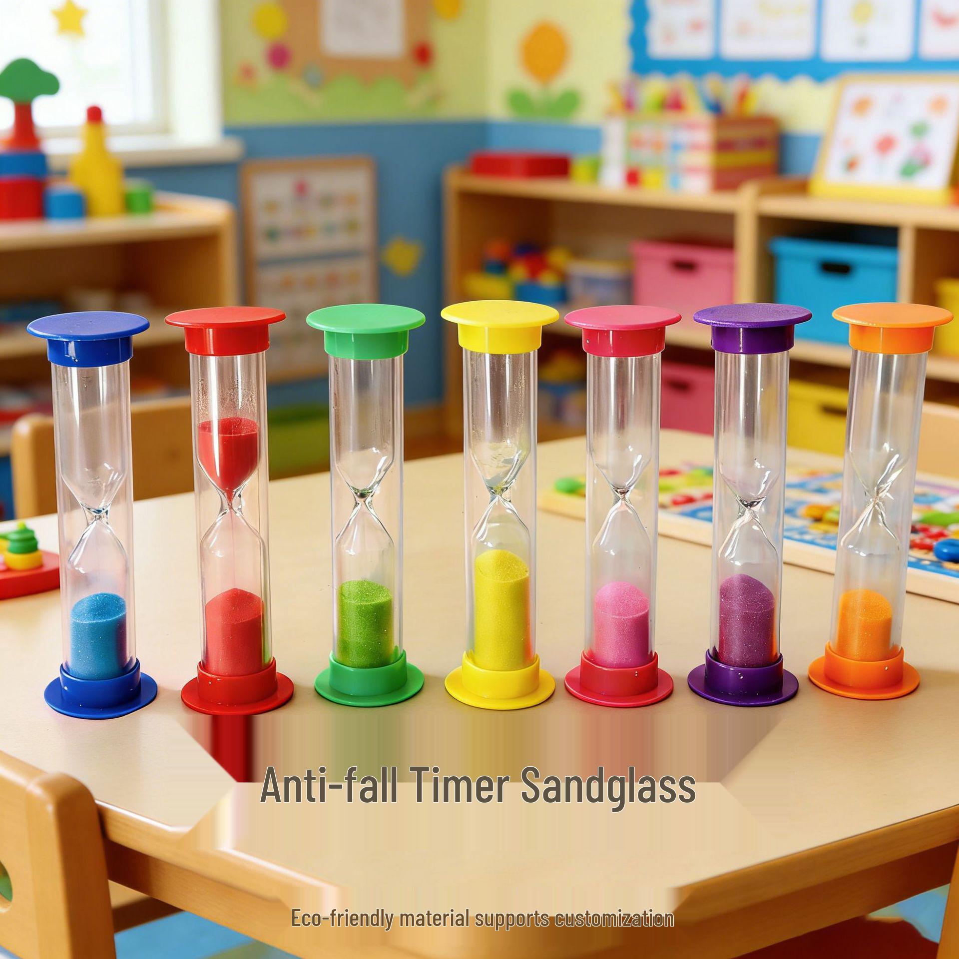 Children s Eco-friendly Hourglass Timer: Creative Flowing Sand Ornament with Custom Logo for Early Education and Gift 1 Minute синий