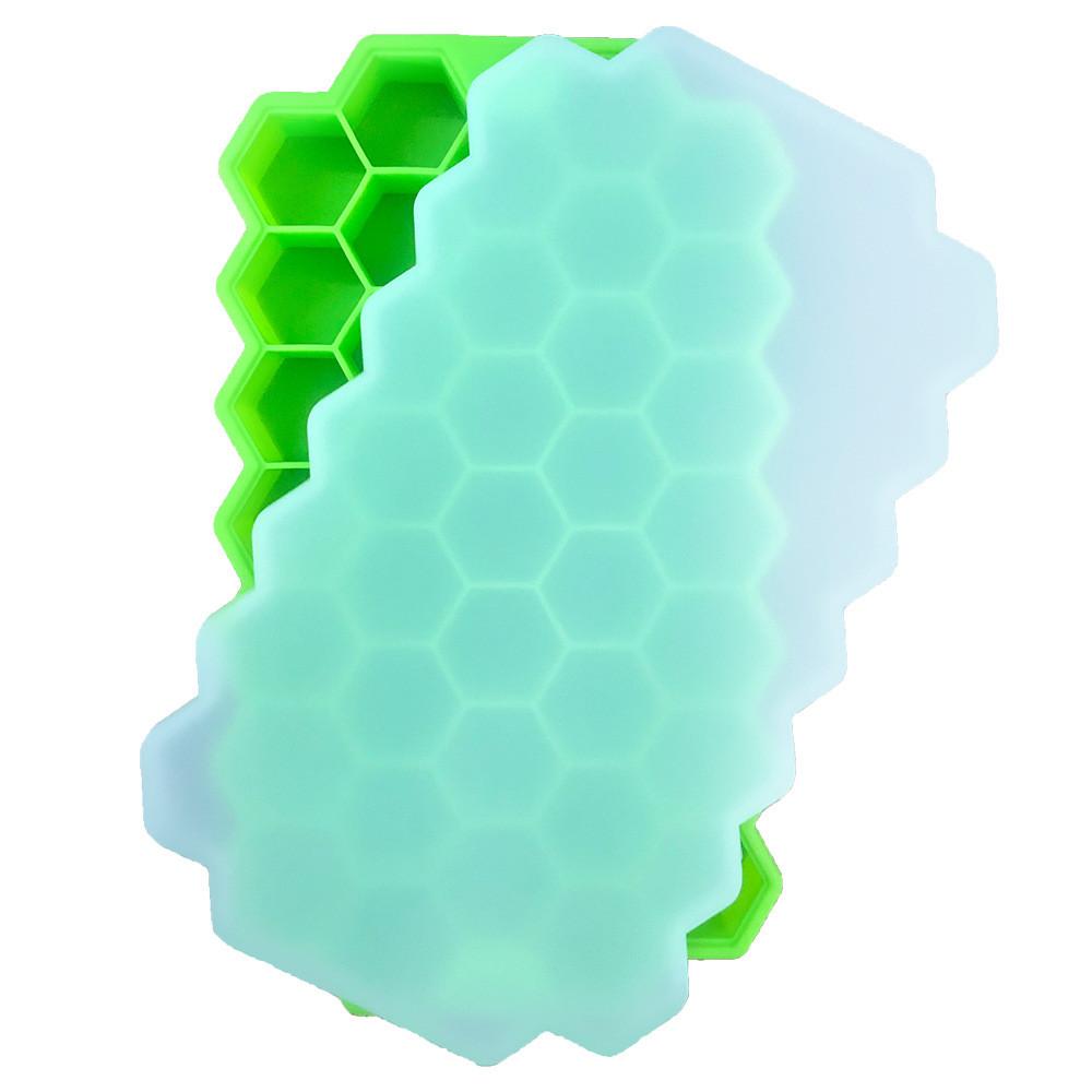 Honeycomb Ice Cube Tray Reusable Silicone Ice Cube Mold BPA Free Ice Maker with Removable Lid for Easy Release