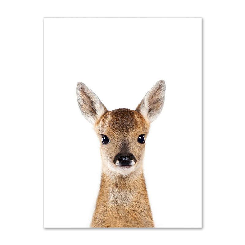 

Жираф, кролик, слон, холст, детский постер, детская Настенная картина, принт, картина с лесными животными, скандинавский детский декор для детской спальни 21x30cm No Frame