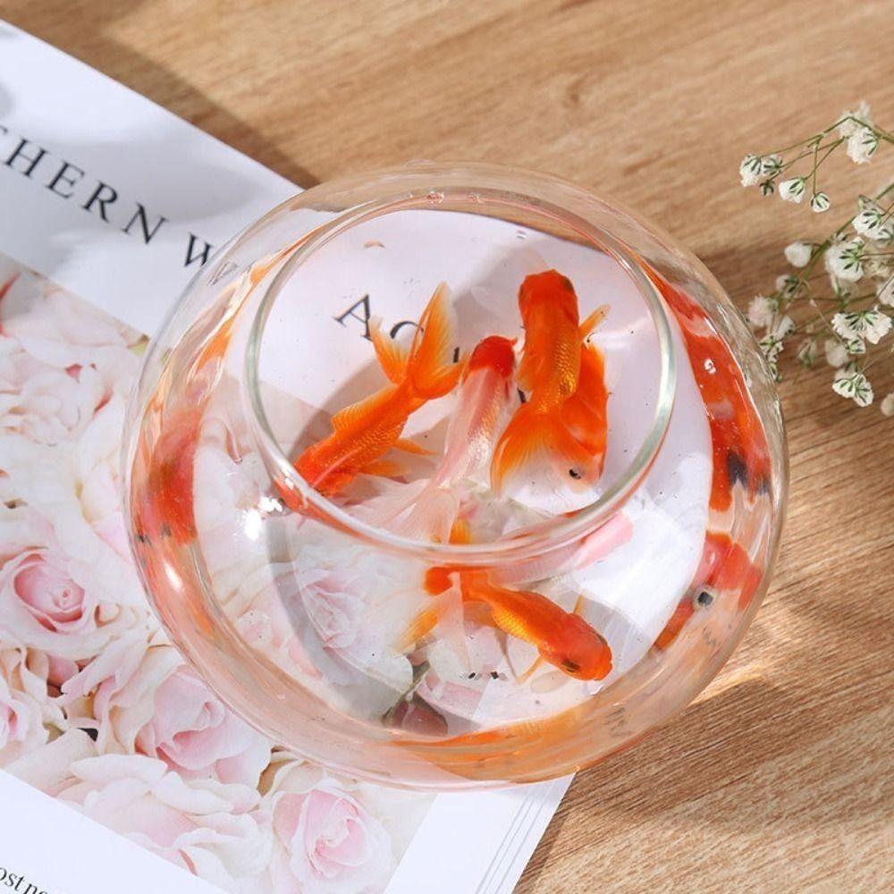 New Transparent Fish Tank Plastic Round Aquarium Unbreakable Lightweight Goldfish Tank Home Decor