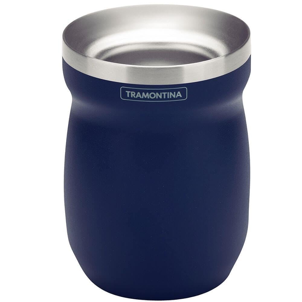 

Tramontina Mate Tea Cup (Ilex Blue Stainless Steel) - Ideal for Mate Tea, Double-Walled, BPA-Free, and Stays Cool (Product Code: 61647220)