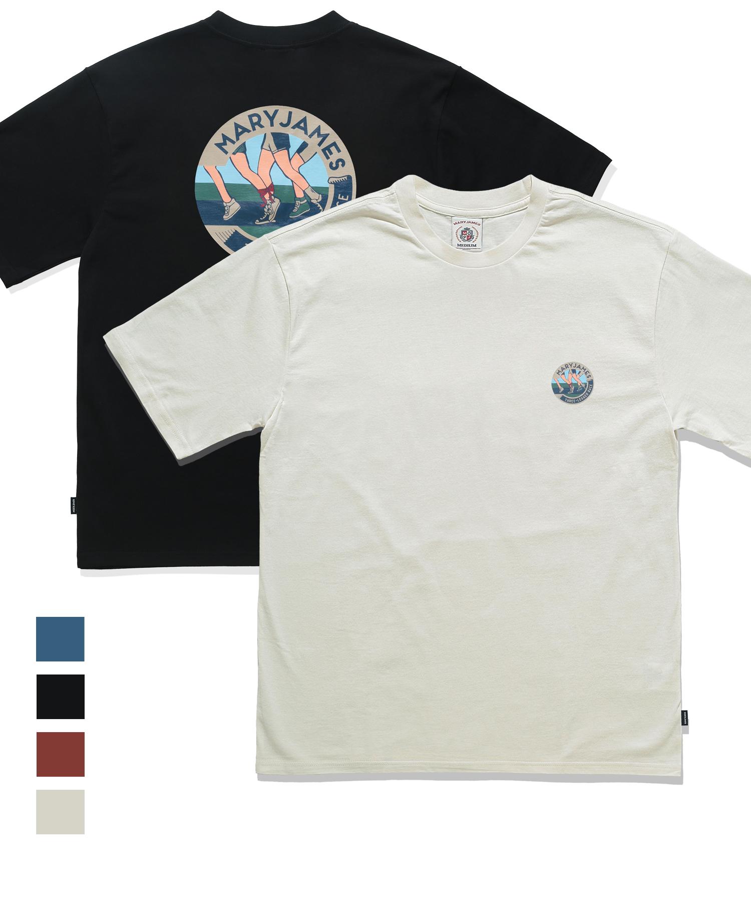 Mary James [Unisex - Oversized] Voglia Couple Running Crew Half Sleeve (4 Colors) Ivory - L