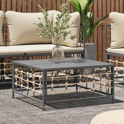 Vidaxl Garden Table, Anthracite, 70X70X34 Cm, Poly Rattan