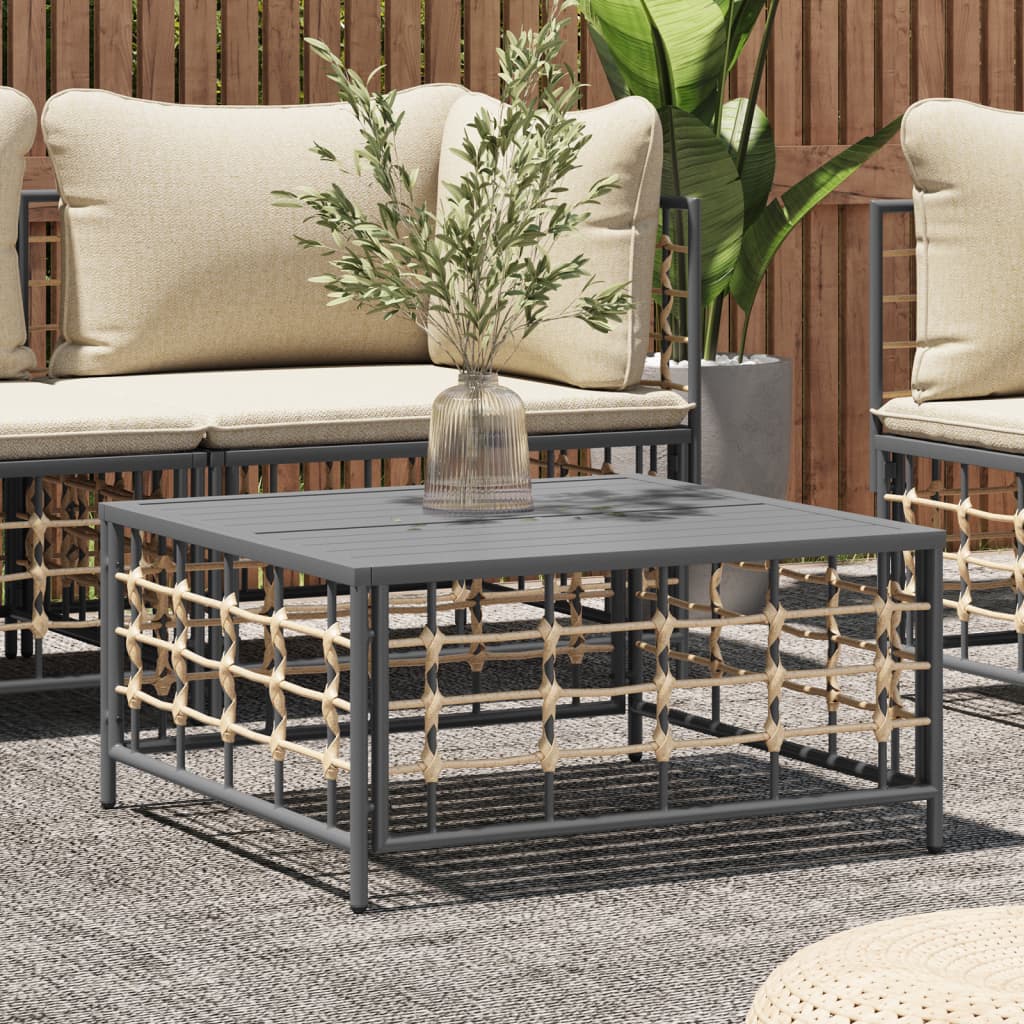 Vidaxl Gartentisch, Anthrazit, 70x70x34 cm, Polyrattan