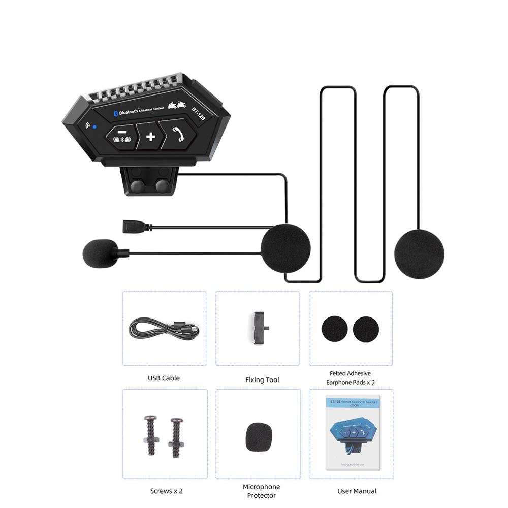 1/2Pcs Motorcycle Helmet Bluetooth Intercom Headset Wireless Interphone Intercomunicador IP56 Waterproof Moto Headphone