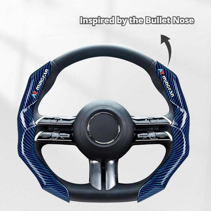 Universal Carbon Fiber Pattern Clip-on Steering Wheel Cover Comfortable Grip, Durable, Effortless Installation,  All-Season Use
