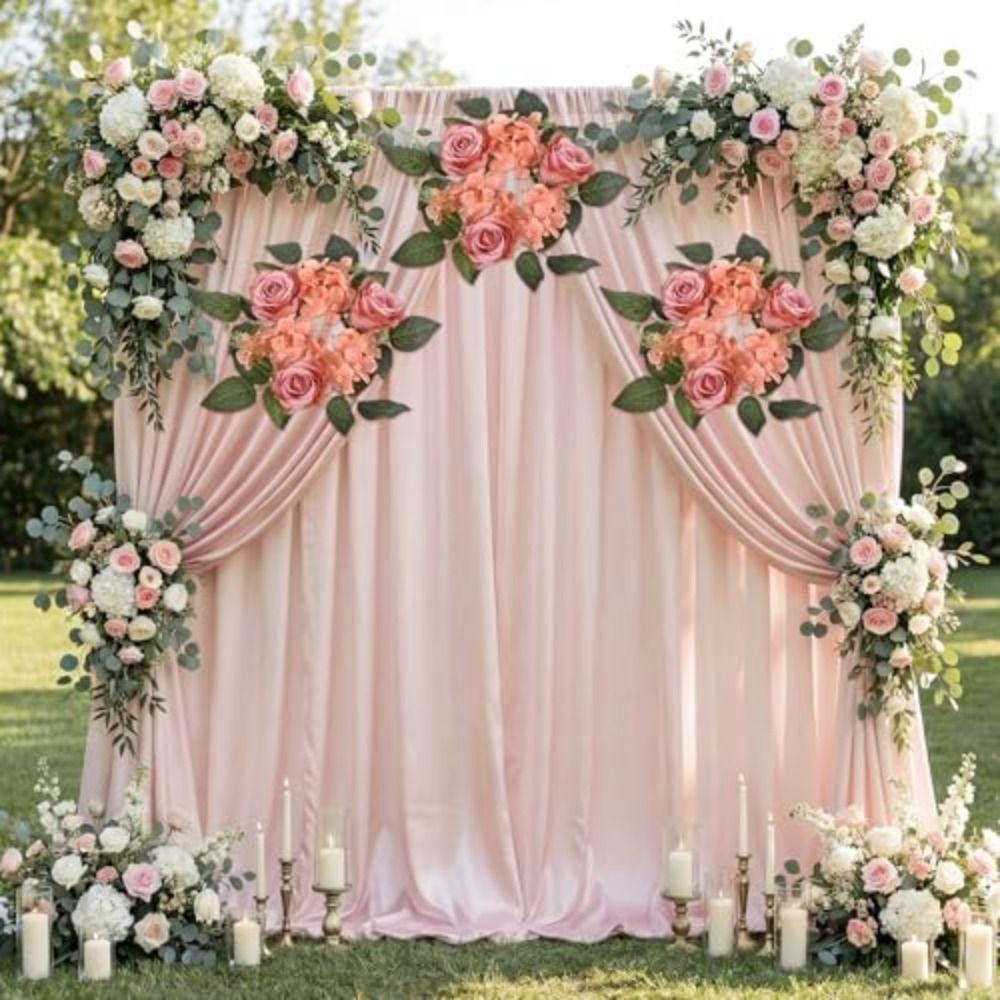 Simulated Candle Rings Wreaths European Style Fake Rose Flower Artificial Flowers  Table Decoration