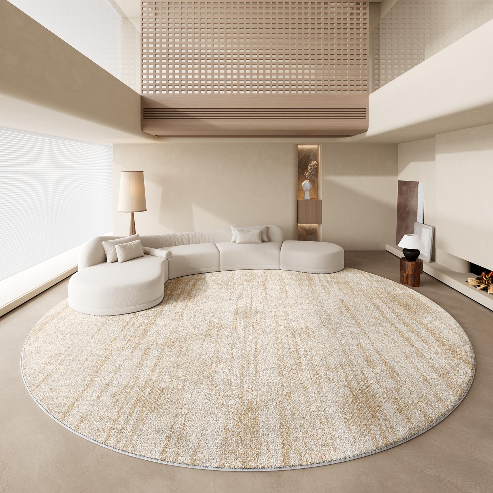 

Килими кремового стилю для спальні Пухнастий м який приліжковий килимок Легка розкіш Декорація вітальні Круглий килим Дім Товстий плюшевий килимок для підлоги 140x140CM