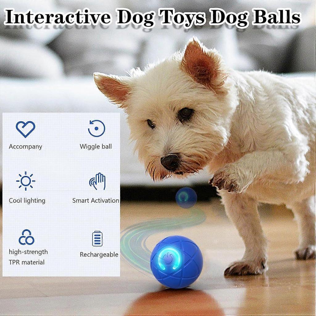Interactive Dog Toys Dog Balls Activated Automatic Rolling Ball for Puppy Small Medium Dogs Smart Jumping Automatic Moving Bouncing and Rotating Ball 