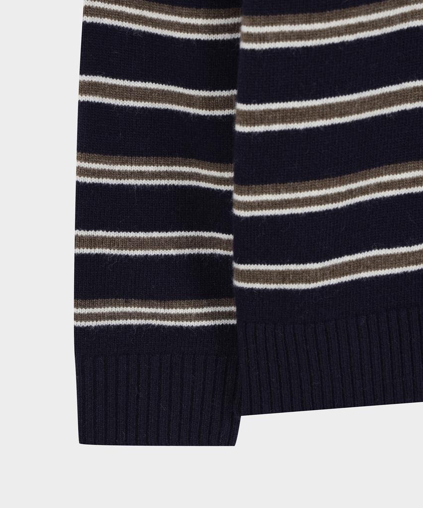 BROOKS BROTHERS Wool Striped Sweater (Navy) (Bbwrmbg409)