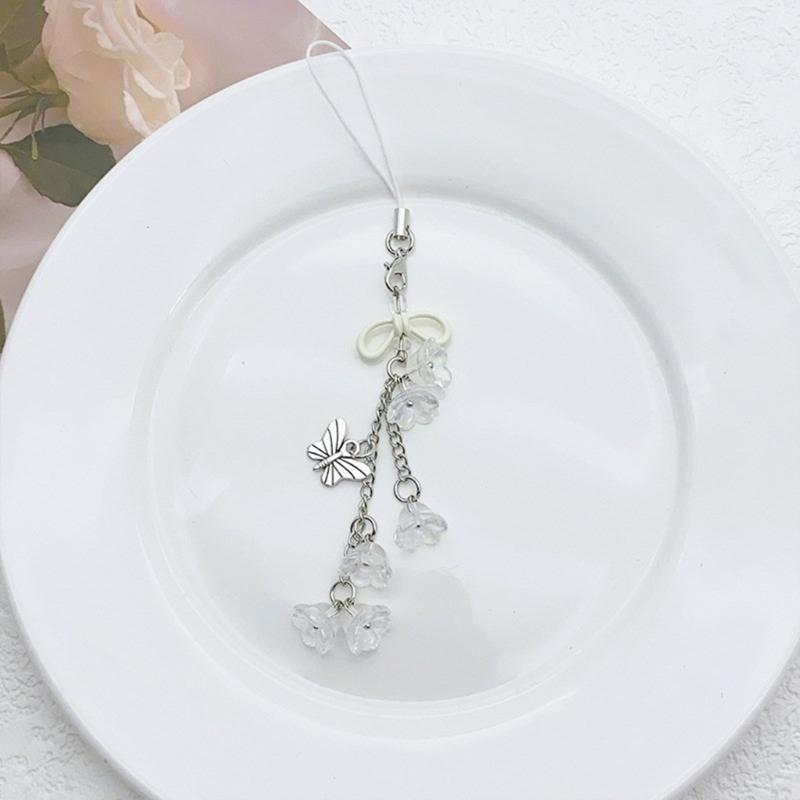 Stylish Phone Lanyard Fashionable Keychain Lilys of the Valley Flower Phone Chain Flower Camera Charm for Everyday Use
