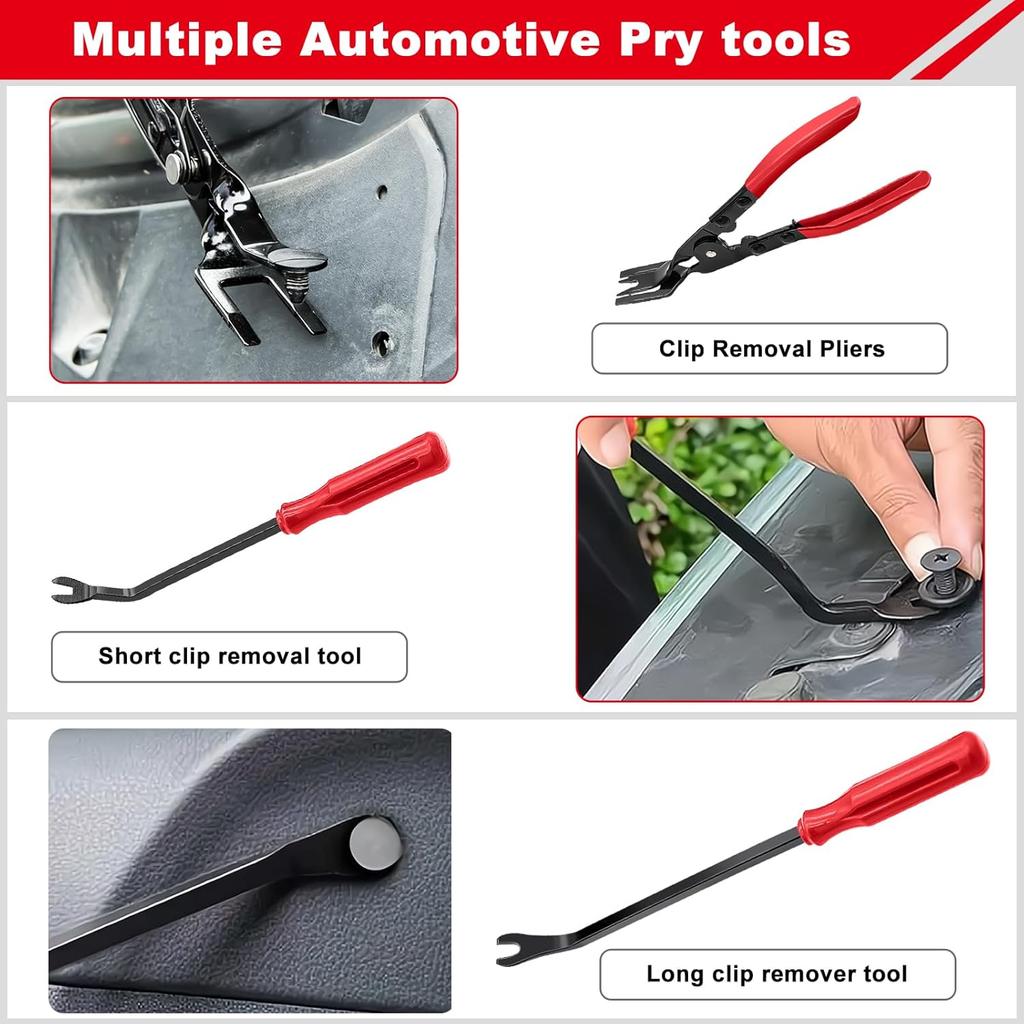 3 Pcs Clip Remover Tool, Clip Pliers Set Fastener Removal Tool , Auto Trim Removal Tool Kit Pry Tool Set Car Door Panel Dashboard Repair Kit