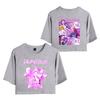 Anime K-Pop Lovci démonů Crop topy Dámské O-výstřih Krátký rukáv Tričko Dívčí móda Dámské Harajuku Krátký rukáv Ležérní