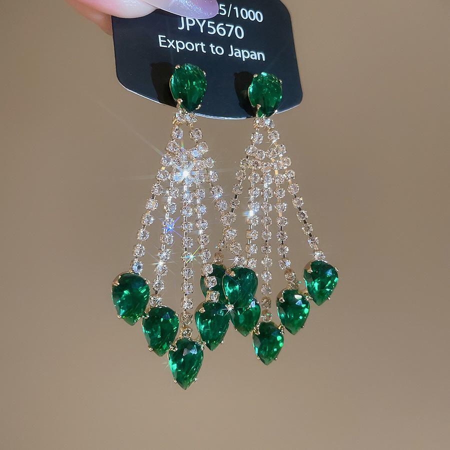 Exquisite Zircon Tassel Earrings: Sparkly, Versatile, Minimalist Design with Light Luxury Appeal.