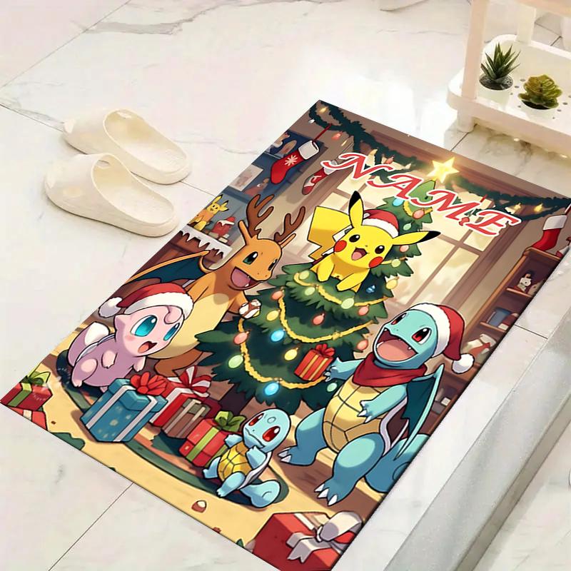 Custom 1Pc Christmas Pokmon Rug Office Carpet Indoor Outdoor Entrance Doormat Nonslip Soft And Comfortable Living Room D2915196