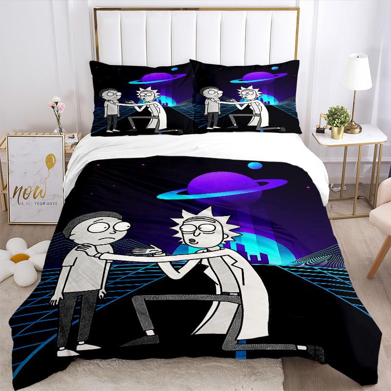 Space Adventure Friendship Print 3Pcs Bedding Setduvet Cover With 2 Bedropillowcase Home Birthday Gift