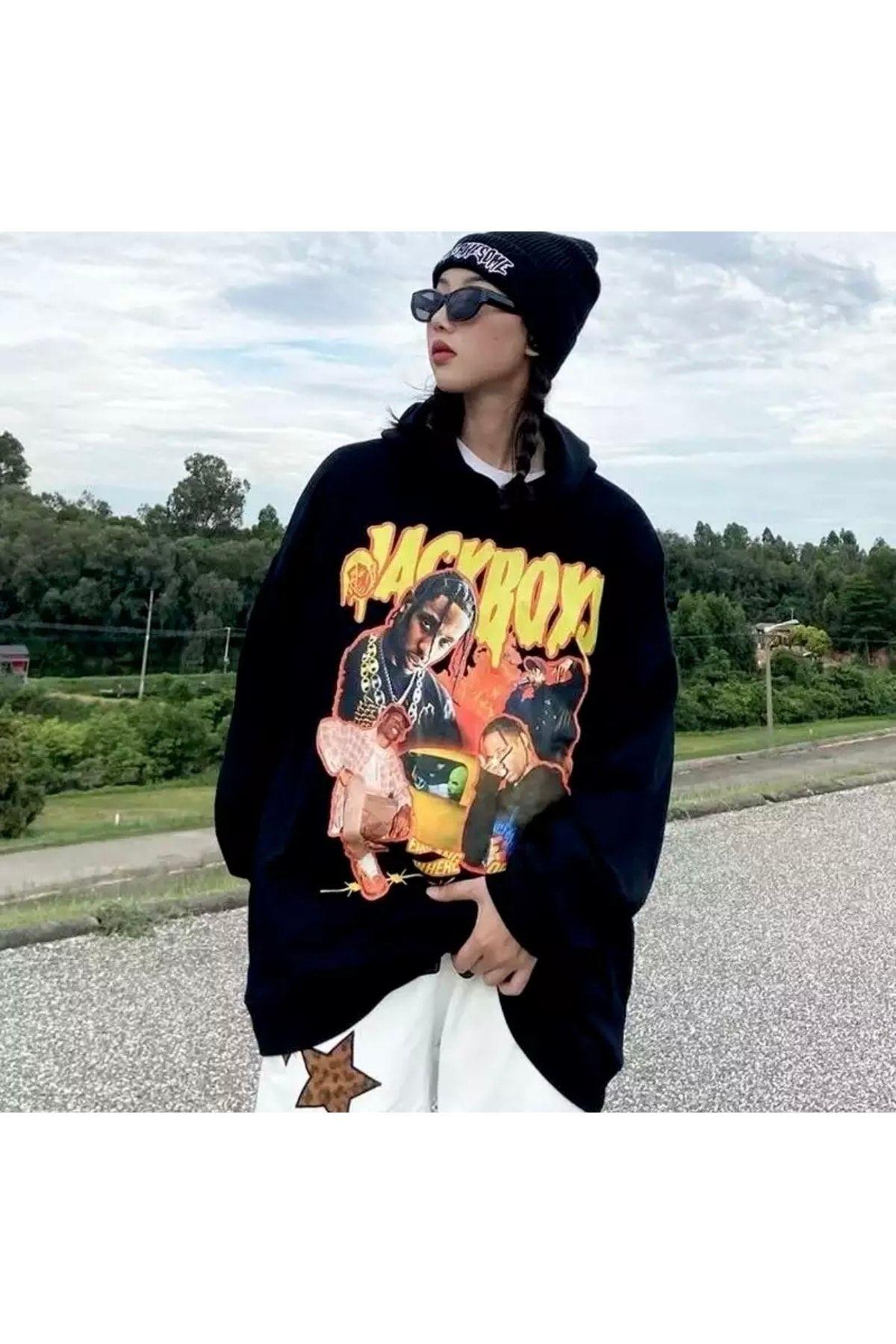

Women s Style Big Size Sweatshirt Plus Size Hooded Jack Boys Printed Oversize Street Fashion Hip-Hop Sweatshirt 2XL