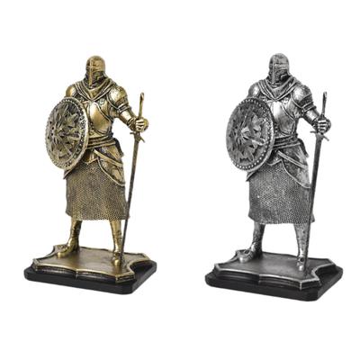 Knight Sculpture Desktop Ornament European Style Creative Statue Decorative Figurine for Entryway Living Room Home Decoration