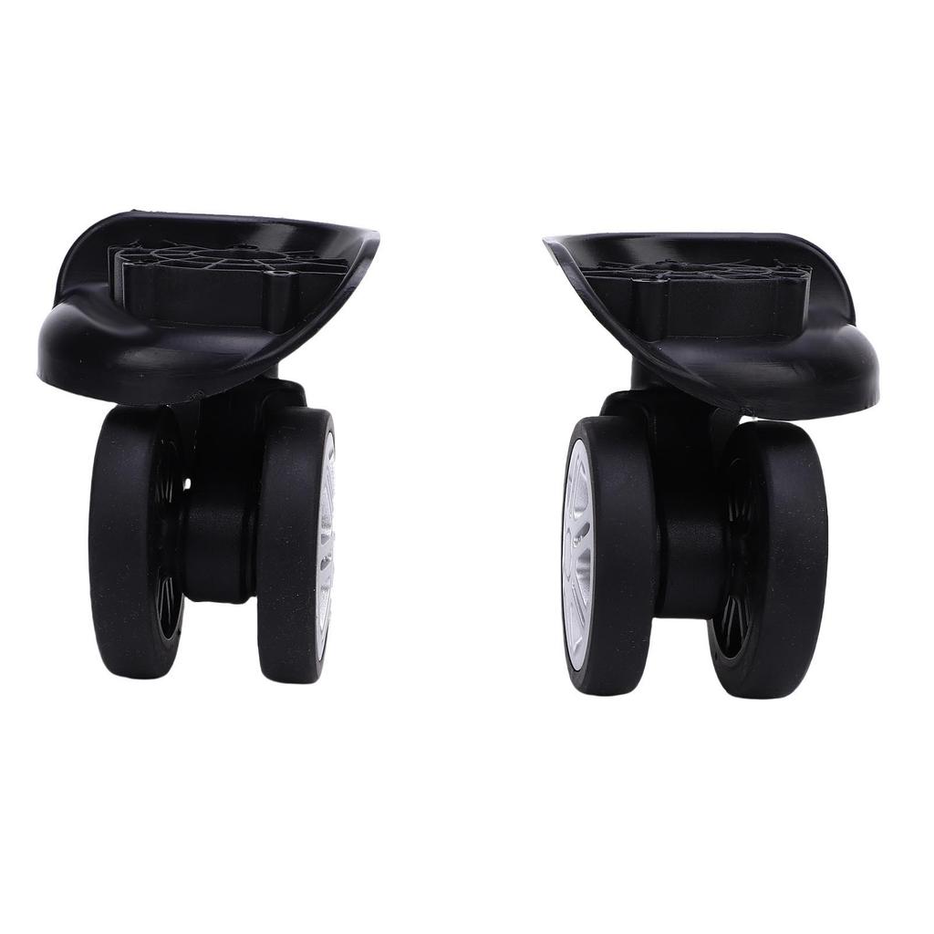 2pcs Luggage Suitcase Wheels Black Universal Rotation Quiet Double Row Casters for Spare Parts