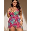 2026 New European and American Plus Size Sexy Split Tankini Leopard Print V-neck Sling One-piece Swimming