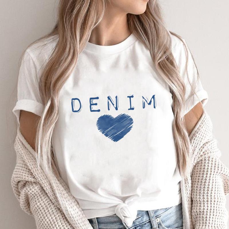 (Asian Size) love style letter Fashion Female Casual Clothing Graphic Tee Women's Top Print O-neck T Short Sleeve T-shirts