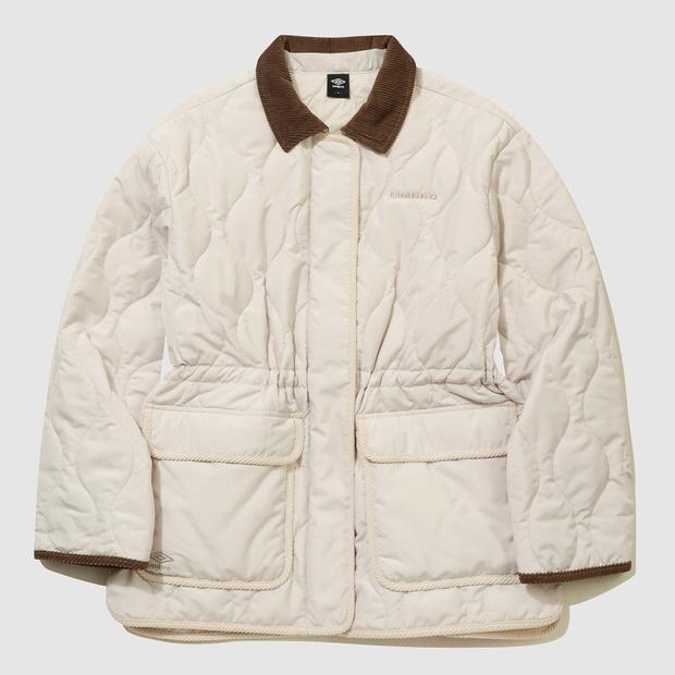 Umbro Women'S Collared Mid-Hip Padded Jacket Beige (Uq322Cpj94)