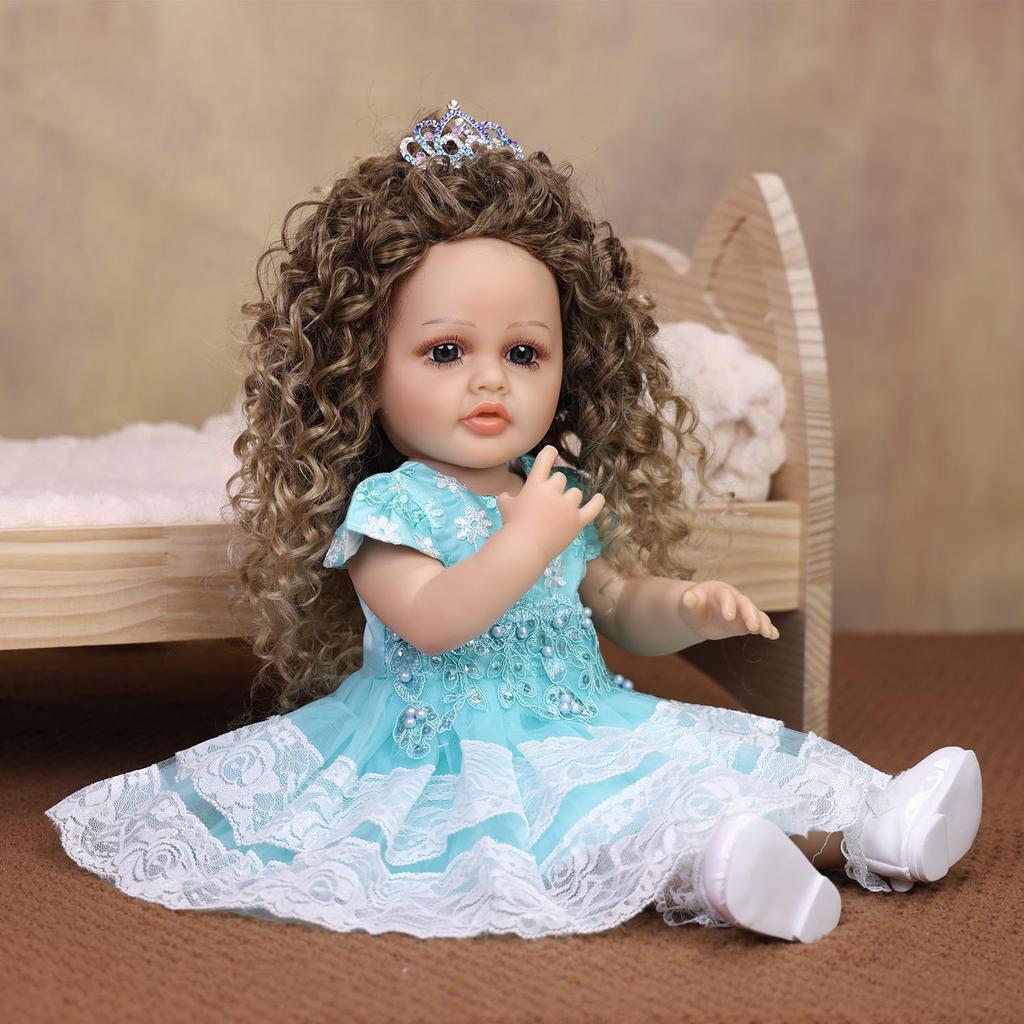 KEIUMI 22 Inch Reborn Baby Doll Full Silicone Vinyl Bathe Girl playmates lifelike Newborn Doll Toy Christmas Birthday Gift