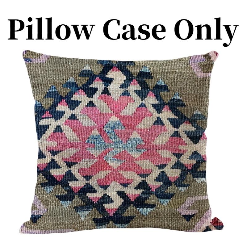 Bohemian Kilim Style Linen Pillow Cover 45x45cm For Home Dcor