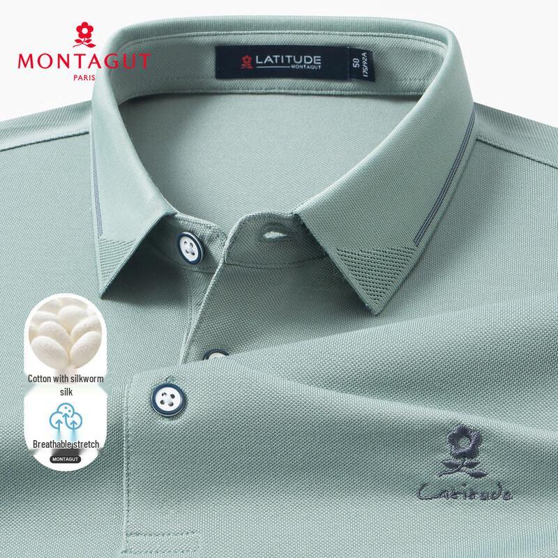 Montagut Men s Silk Blend Breathable Polo Shirt 54