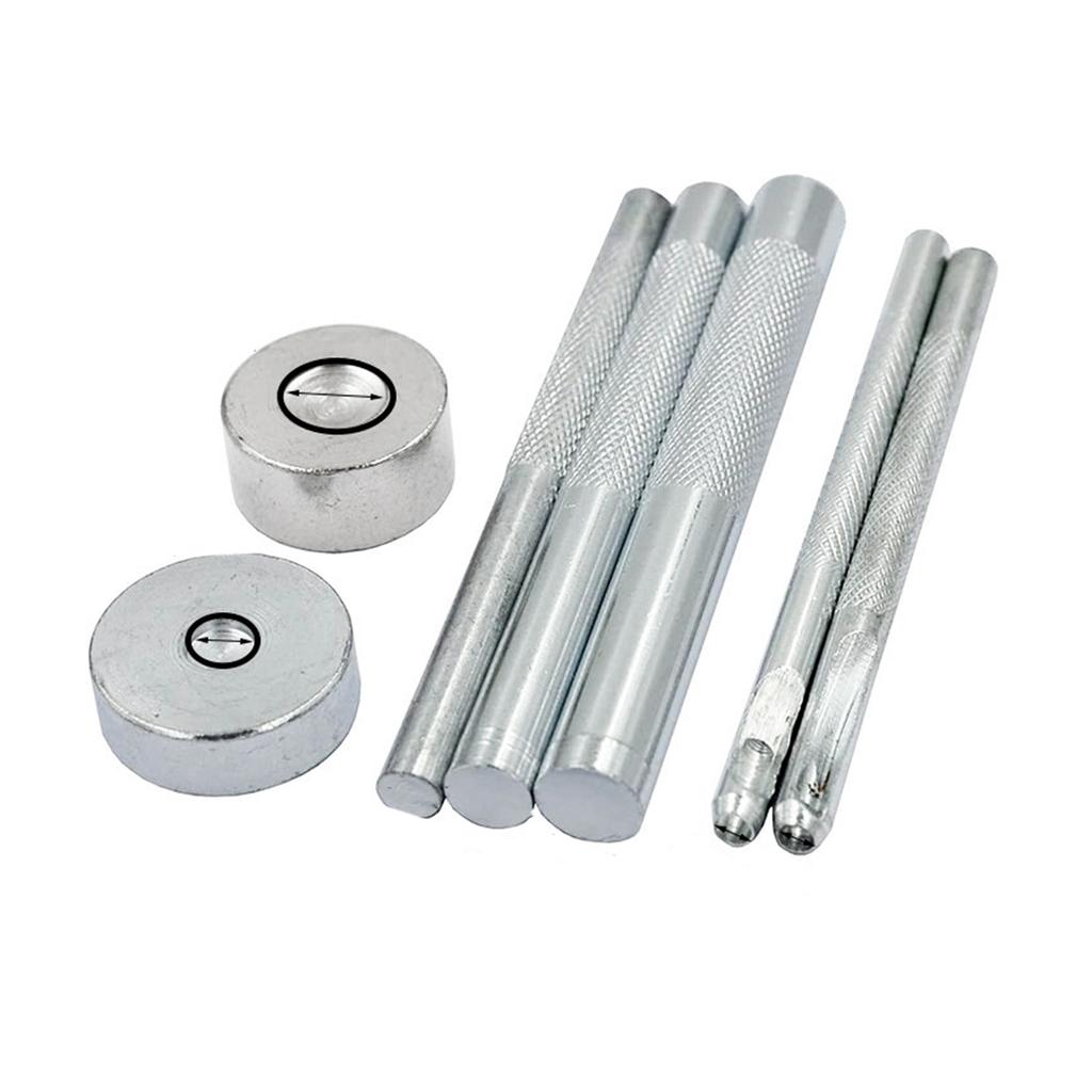 Snap Fastener Fixing Tool Kits with Hollow Hole Punch Tools for Hand Sewing Leather Crafts and Clothing Repair