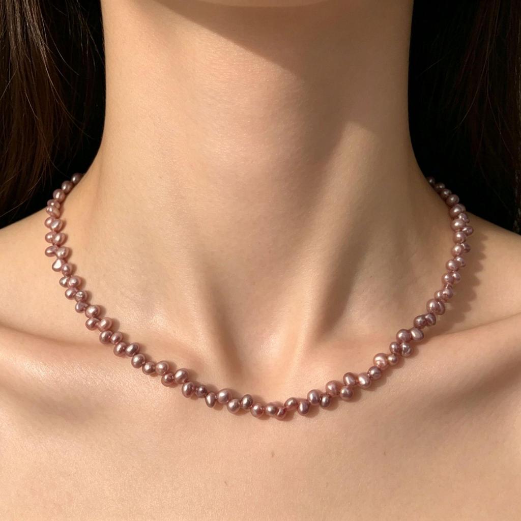 Light Luxury Freshwater Pearl & Millet Bead Necklace with Sterling Silver Chain
