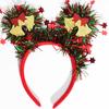 Christmas Headband for Women Girls Holiday Tree/Reindeer/Snowman/Bell Hair Aceessory with Tinsel for Xmas Party Favor