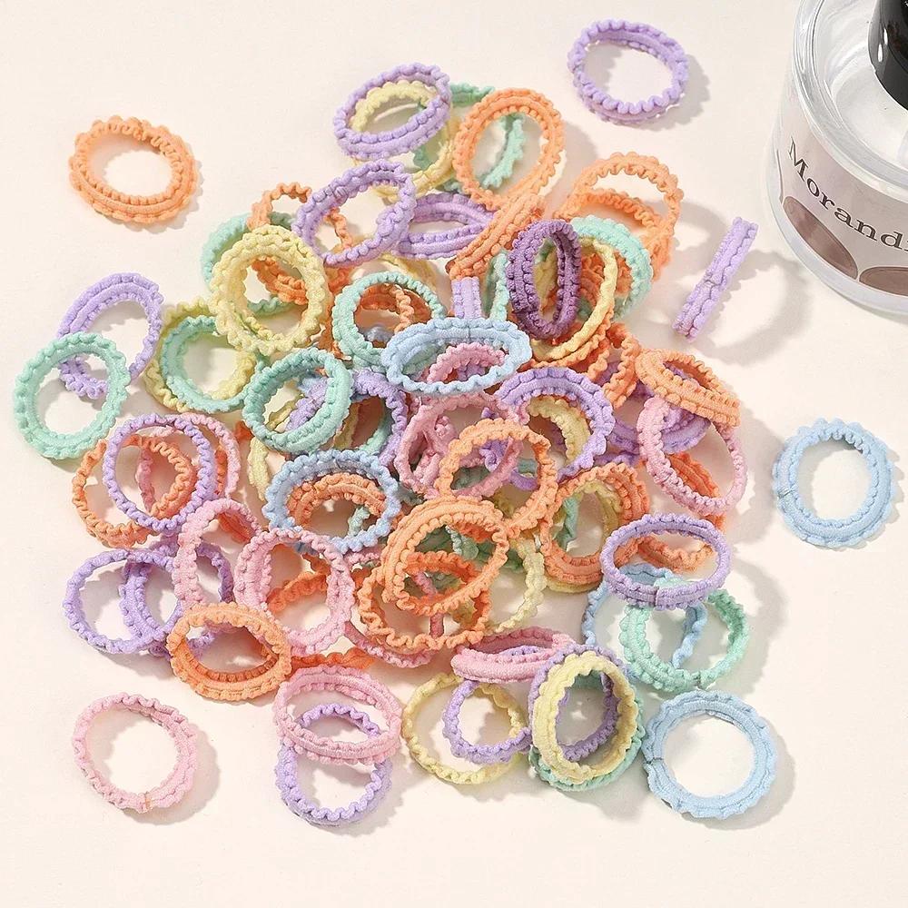 40/60pcs Kids Colorful Small Rubber Bands Girls Hair Ties Headbands Non Damaging Tie Ponytail High Elastic Durable Hair Rope Set