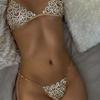 Ensemble de lingerie Fleur de Cristal de Luxe Chaîne de Corps pour Femmes Chaîne Bikini Sexy Ensemble Soutien-gorge et String Strass Bling