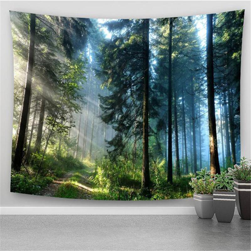 Natur Wald Tapisserie Hause Dekoration Hintergrund Wand Tuch Landschaft HD Natur Hängen Tuch Wohnzimmer Schlafzimmer