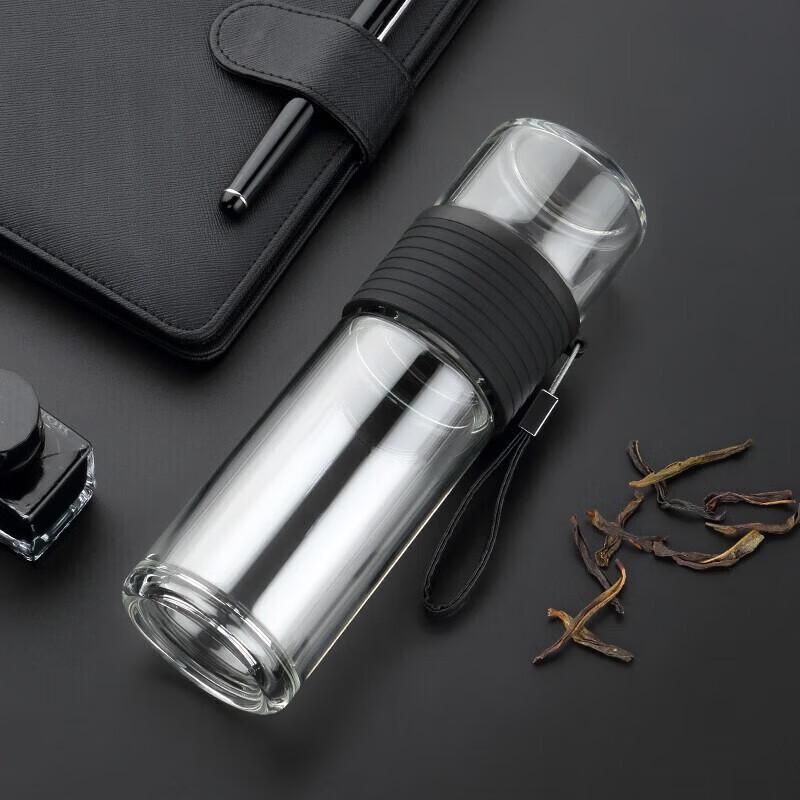 SAMADOYO Portable Double-layer Glass Tea Infuser Bottle