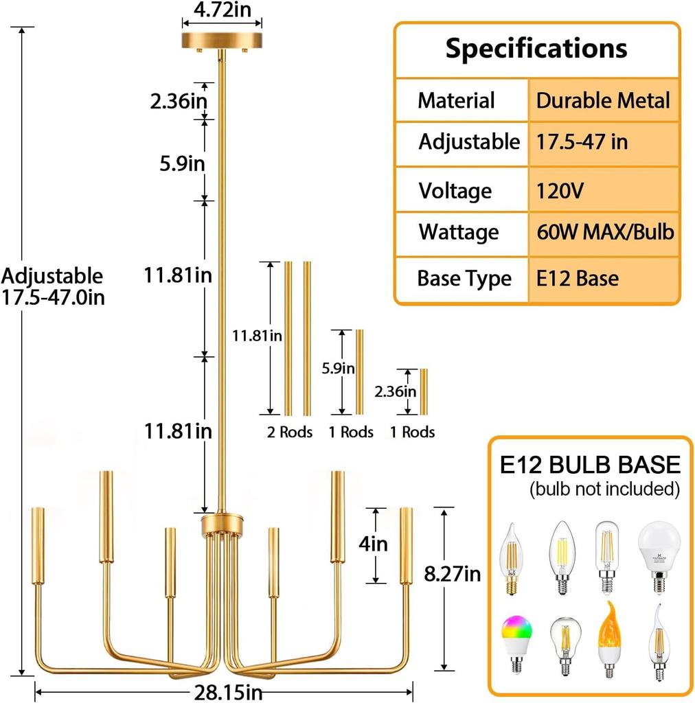 Retro Loft Candle Chandeliers Light Simple Iron Chandelier Pendant Lights for Living Room Dining Room Suspension Lamp AC110-260V