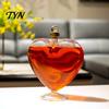 Unique Heart Design Barware Shaped Wine Bottle with Airtight Stopper, Elegant Crystal Texture Liquor Decorative Glass Decanter, 500ml/1000ml