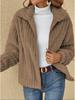 Autumn/Winter Women's Fur Plush Lapel Cardigan Short Coat