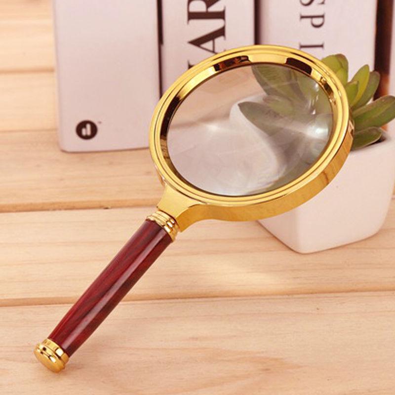 Rosewood Metal Magnifying Glass - 10x HD Handheld Lens for Reading & Science