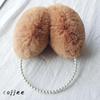 2024 New Thickened Earmuffs Cute Girl Party Style Headdress Winter Fluffy Plush Imitation Pearl Beaded Headband