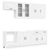 8 Piece Cabinet Set with Drawers and Shelf White Wood Based Material