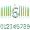 Minecraft Theme Red and Green 6 Candles Birthday Numbers 0-9 Baking Decoration Combination