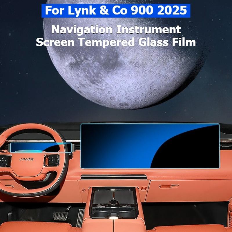 For Lynk & Co 900 2025 Navigation Instrument Tempered Glass Protector Film Rear Seat Screen Interior Stickers Car Accessories