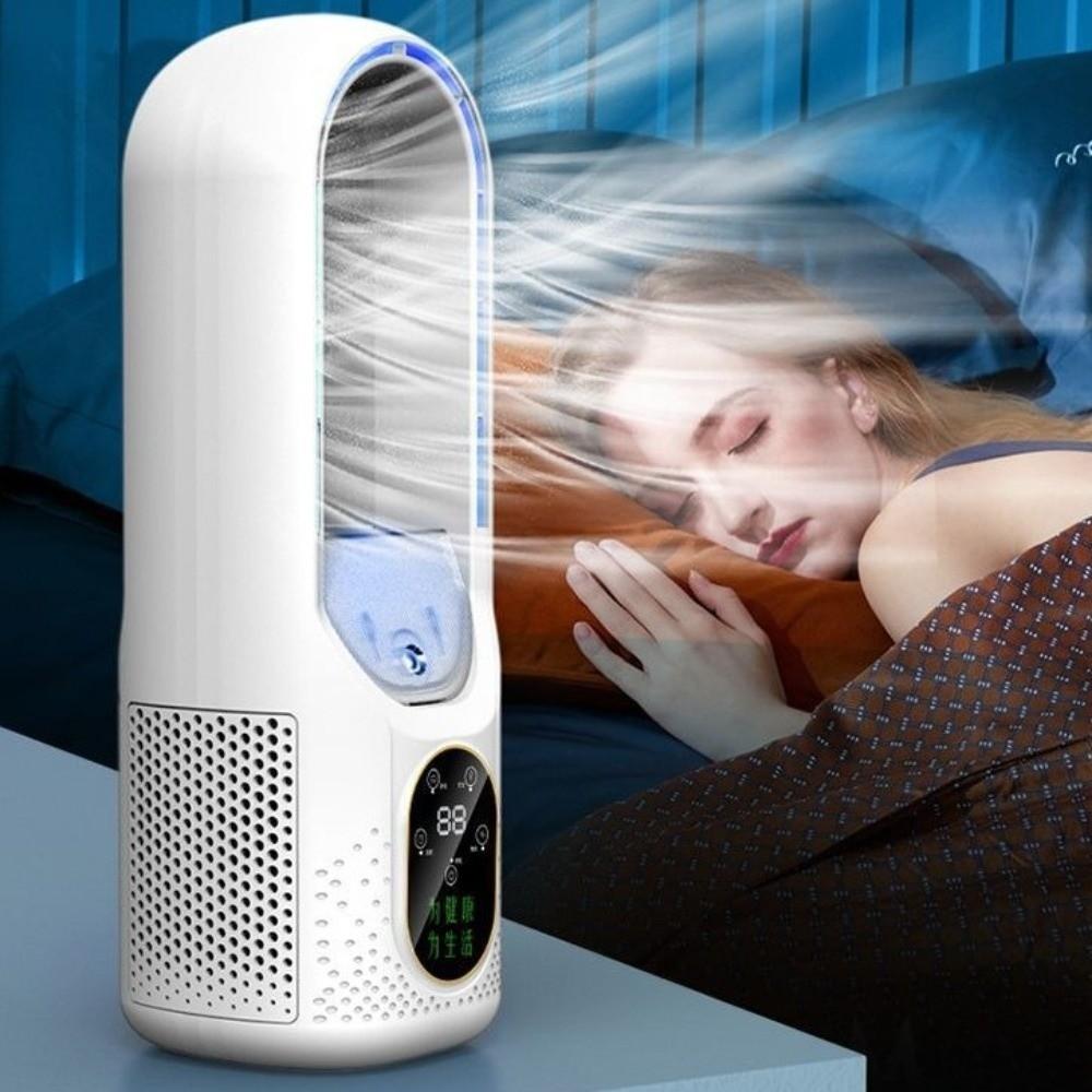 6 Speeds Bladeless Misting Fan Water Mist Atomization Desktop Cooling Fan  Home Office